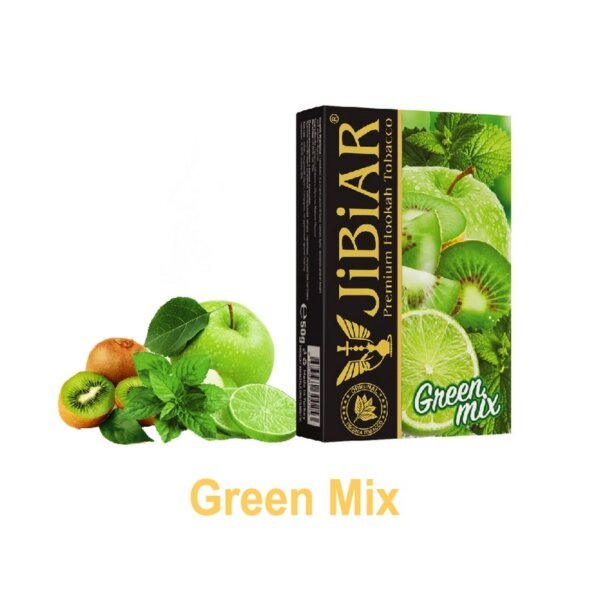Табак для кальяна Jibiar 50 г Green Mix (зеленое яблоко киви мята)