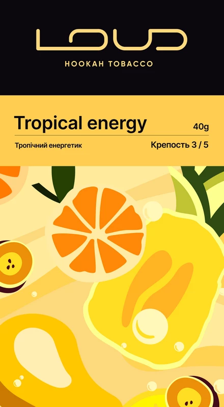 Табак для кальяна Loud Medium 40 г Tropical Energy (ананас апельсин энергетик лайм лимон)
