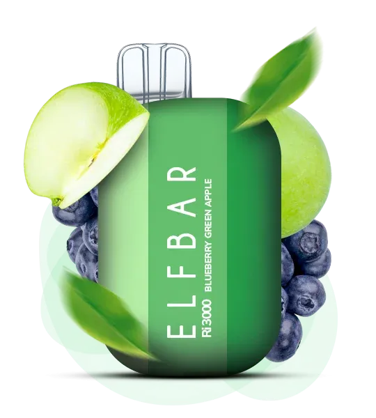 Elf Bar Blueberry Green Apple RI 3000 (чорниця та зелене яблуко)